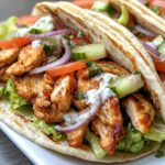 Greek Chicken Gyro with Homemade Tzatziki,