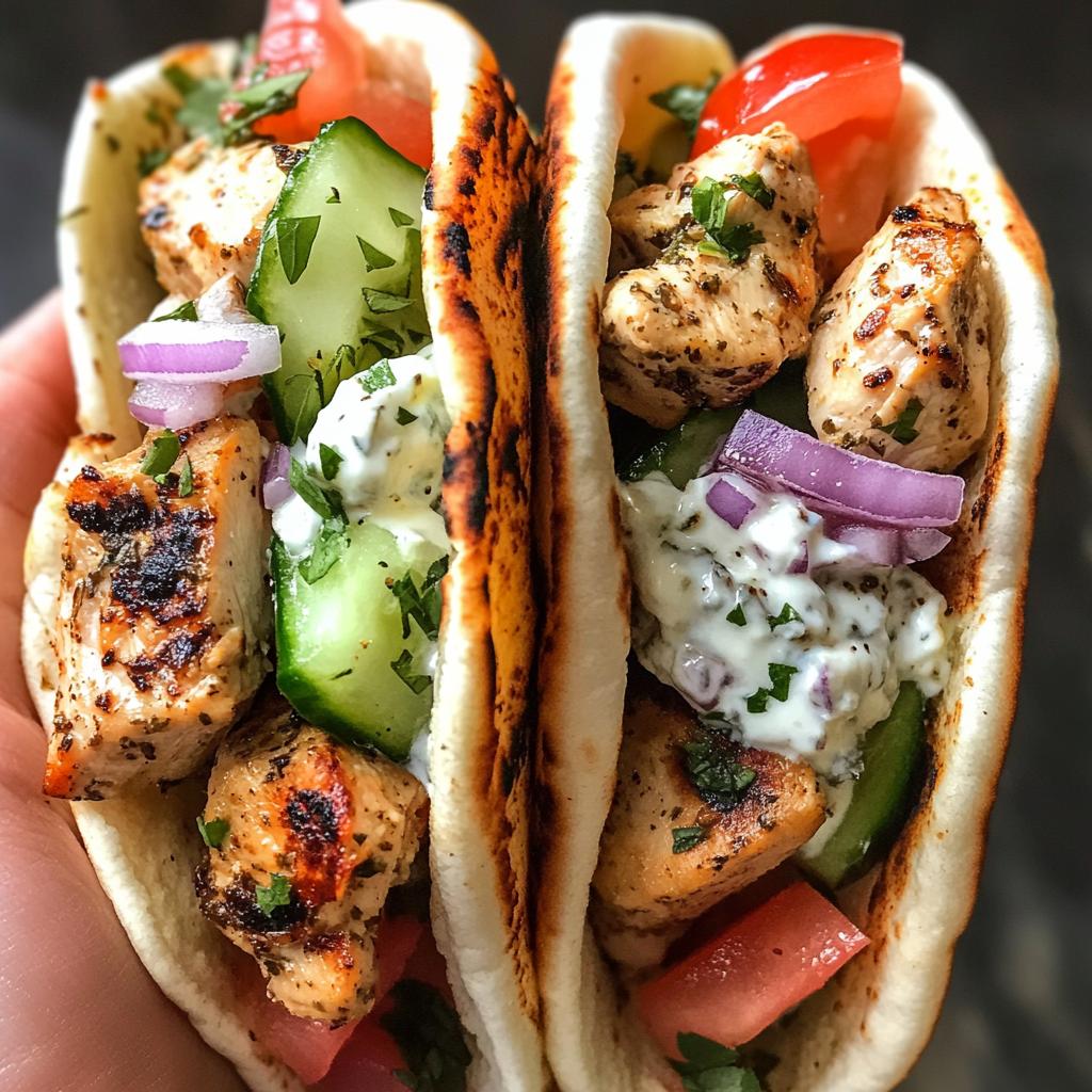 Greek Chicken Gyros, featuring a warm