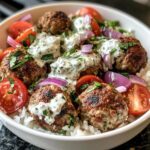 Greek Meatball Bowl with Tzatziki