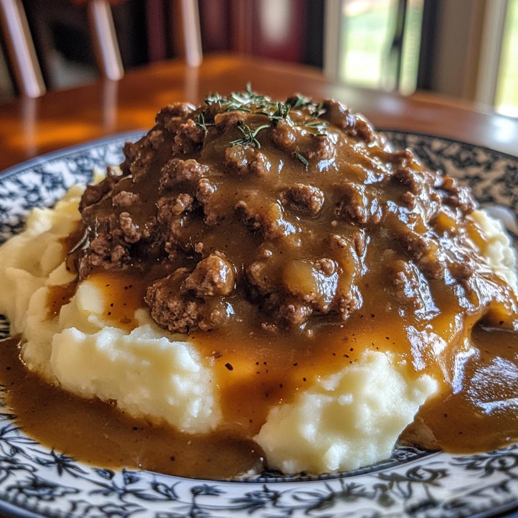 Ground Beef & Gravy with Mashed Potatoes