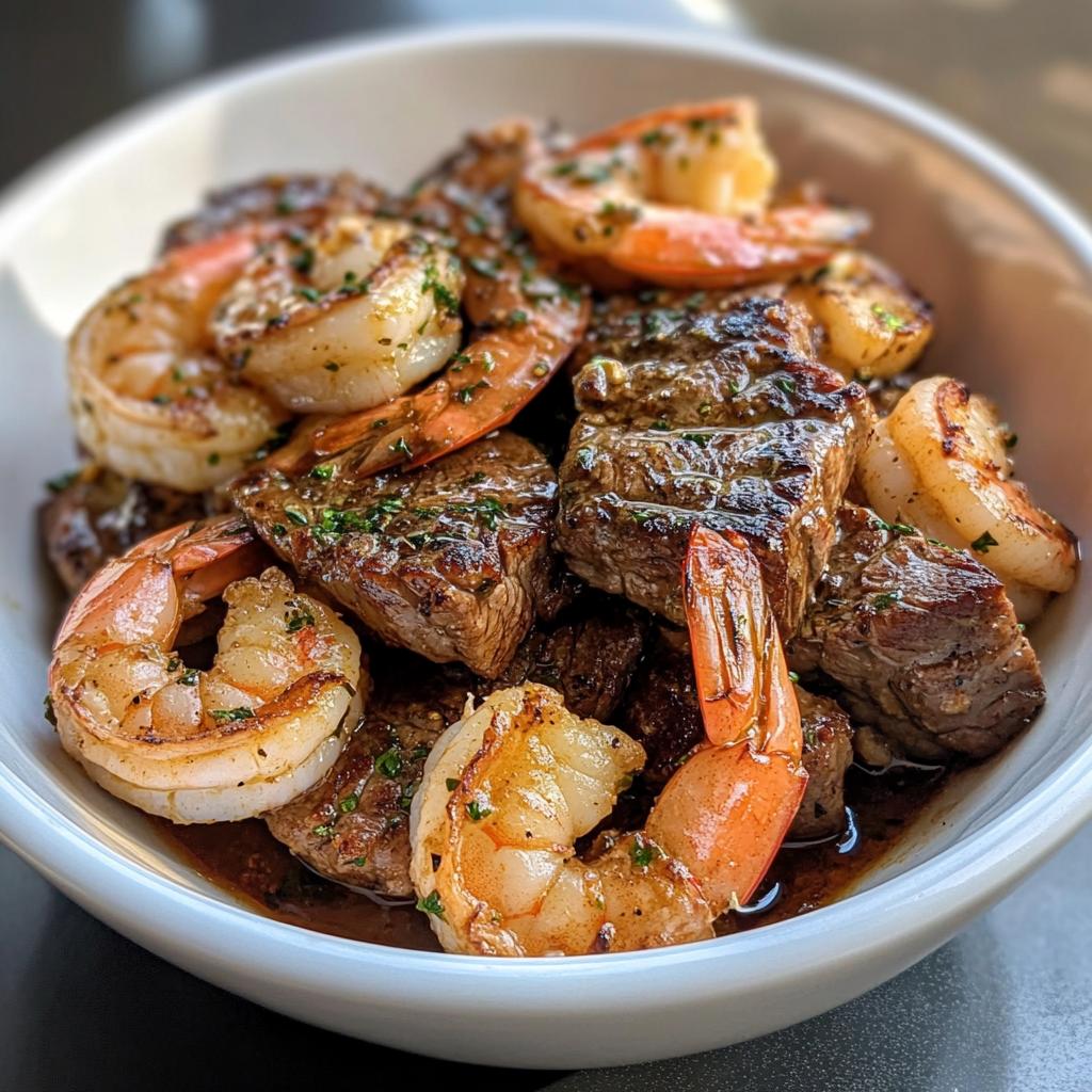 Hearty Steak Bites and Shrimp