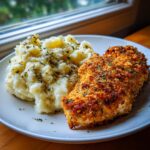 Herb Crusted Chicken with Garlic Mashed Potatoes
