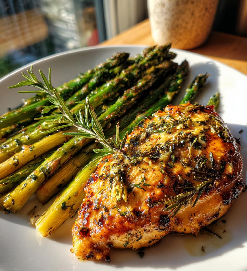 Herbed Butter Chicken with Crispy Asparagus