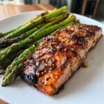 Honey Mustard Glazed Salmon with Grilled Asparagus