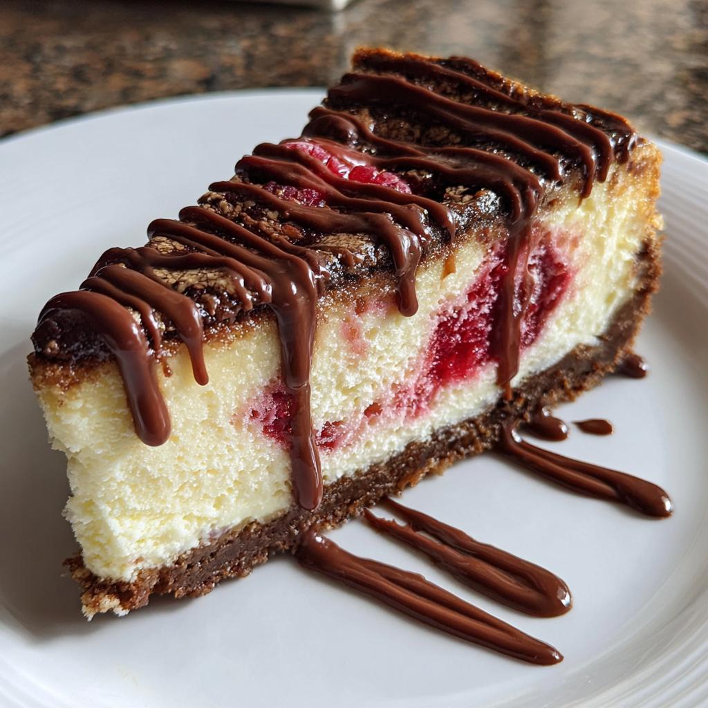 Irresistible Chocolate Raspberry Swirl Cheesecake