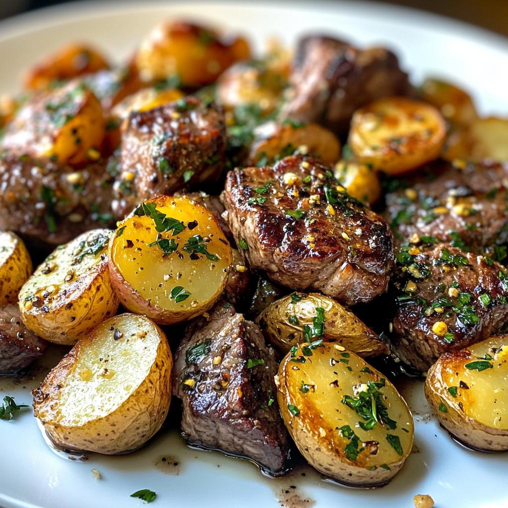 Irresistible Garlic Butter Steak Bites & Potatoes