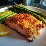 Irresistibly Crispy Parmesan Salmon Bake with Roasted Asparagus