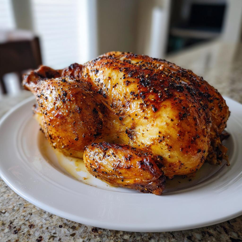 Juicy Whole Roasted Chicken Recipe - Crispy & Flavorful in Just 1 Hour