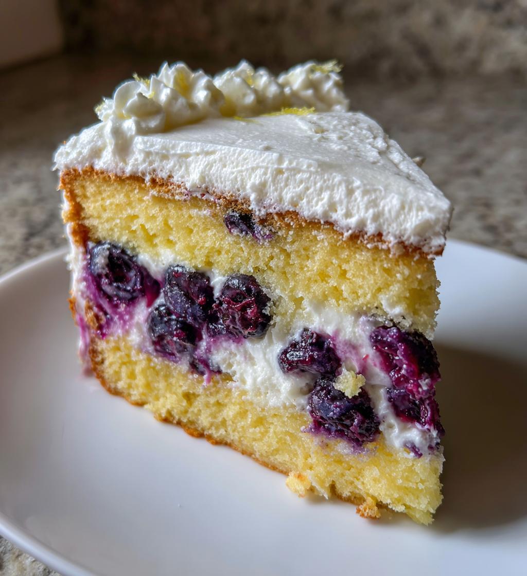 Lemon Blueberry Cream Cake