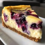 Lemon Blueberry Swirl Cheesecake