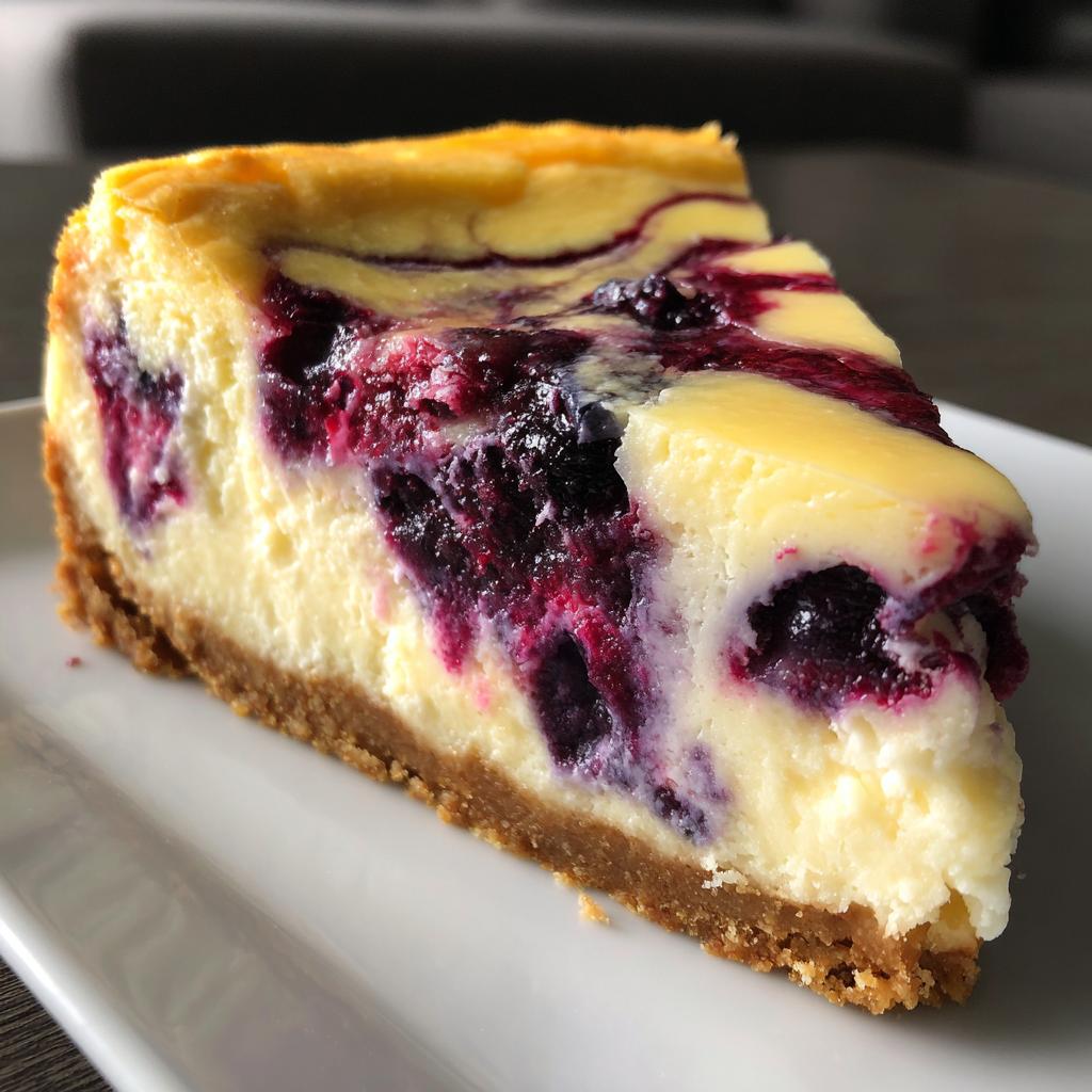 Lemon Blueberry Swirl Cheesecake
