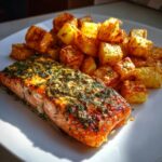 Lemon Dill Salmon with Crispy Potato Cubes