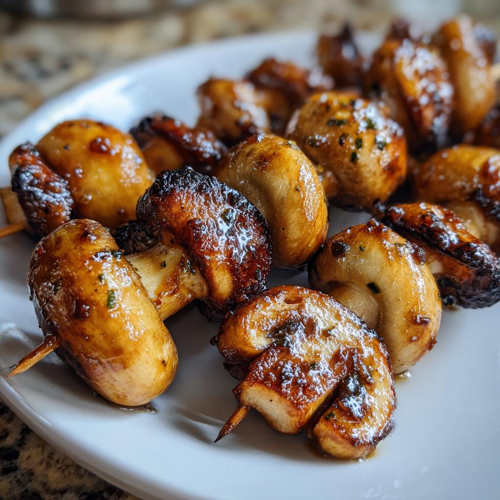 Marinated Grilled Mushroom Skewers