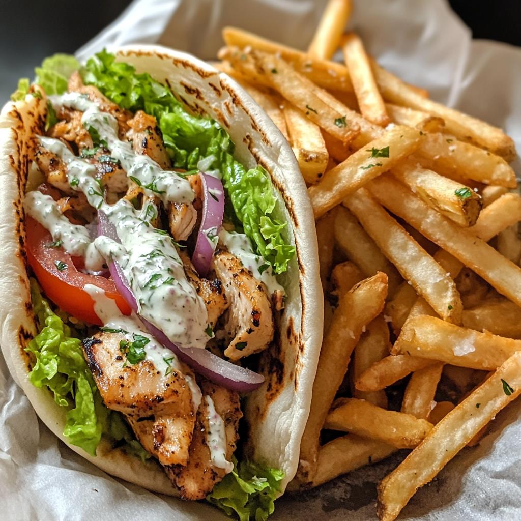 Mediterranean Chicken Gyros with Parmesan Fries