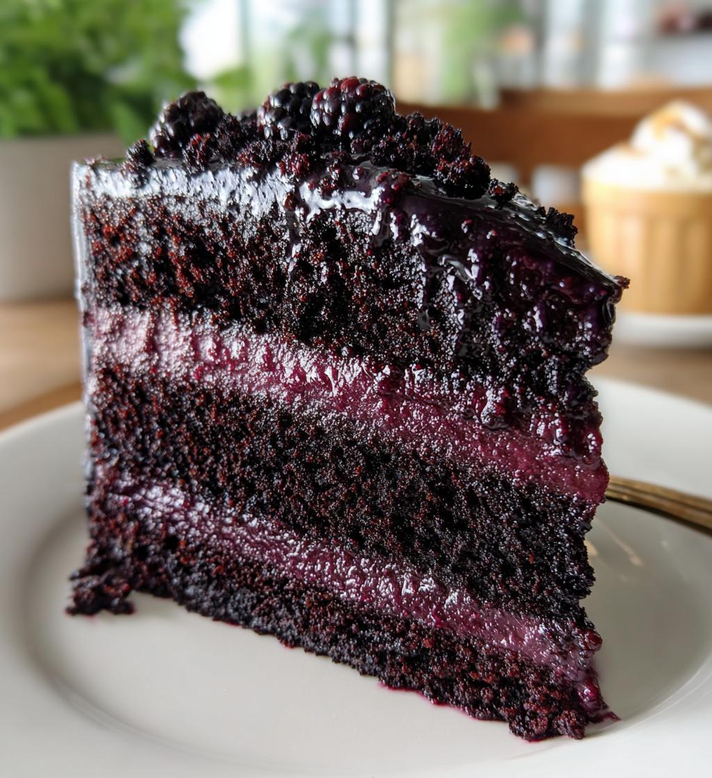 Midnight Blackberry Velvet Cake
