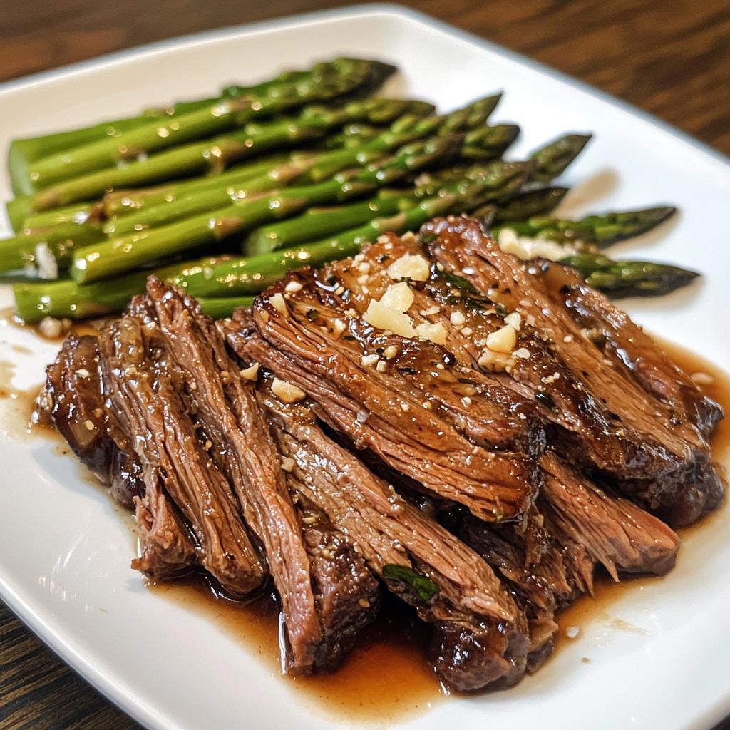 Savory Korean Pot Roast with Grilled Parmesan Asparagus