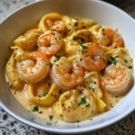 Shrimp Tortellini with Lemon Garlic Cream Sauce