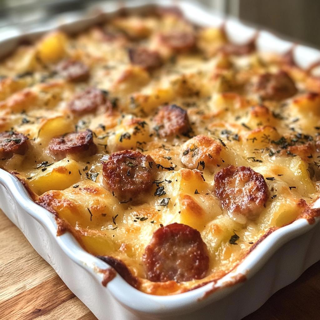 Smoked Sausage & Cheesy Potato Casserole