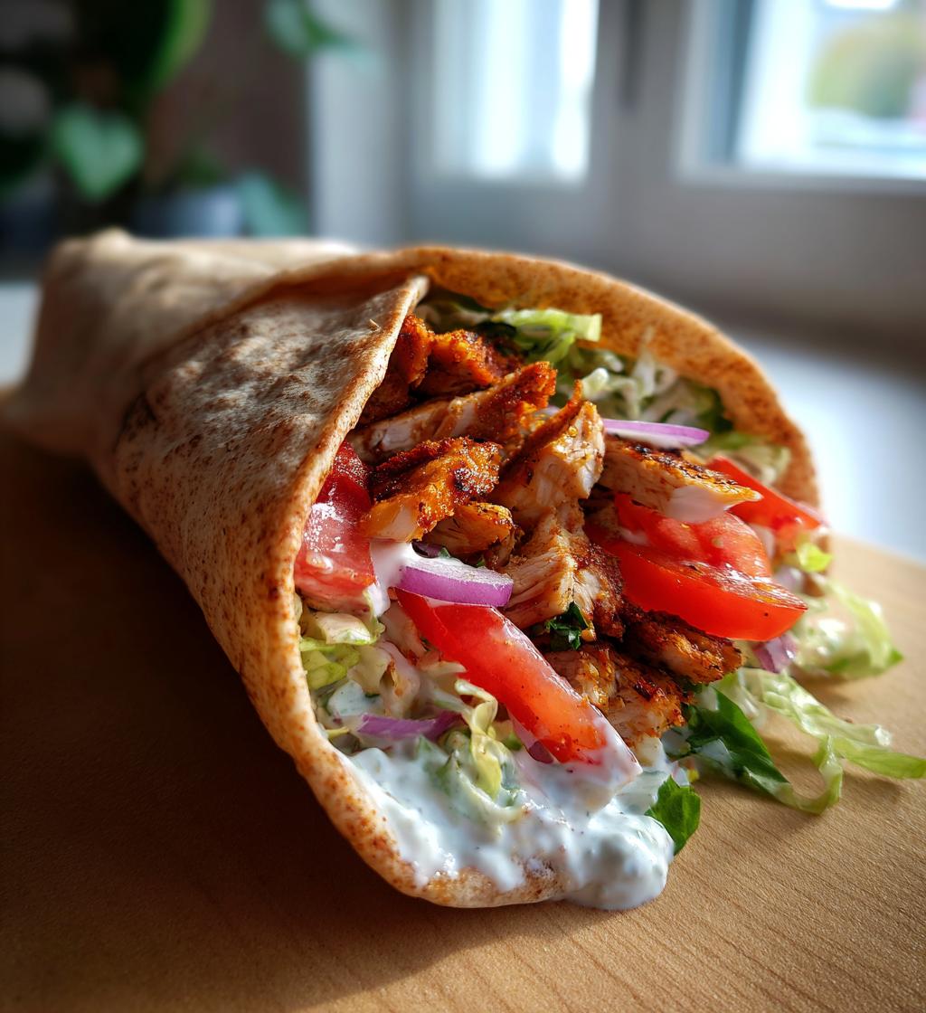 Spiced Chicken Pita Wrap