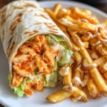 Spicy Buffalo Chicken Wraps with Golden Fries