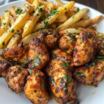 Spicy Cajun Chicken Bites with Garlic Fries
