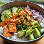 Spicy Canned Salmon Salad Rice Bowl