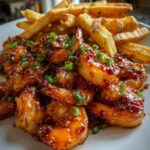 Spicy Honey Garlic Shrimp with Crispy Fries