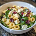 Spinach Pasta Salad with Feta and Cranberries