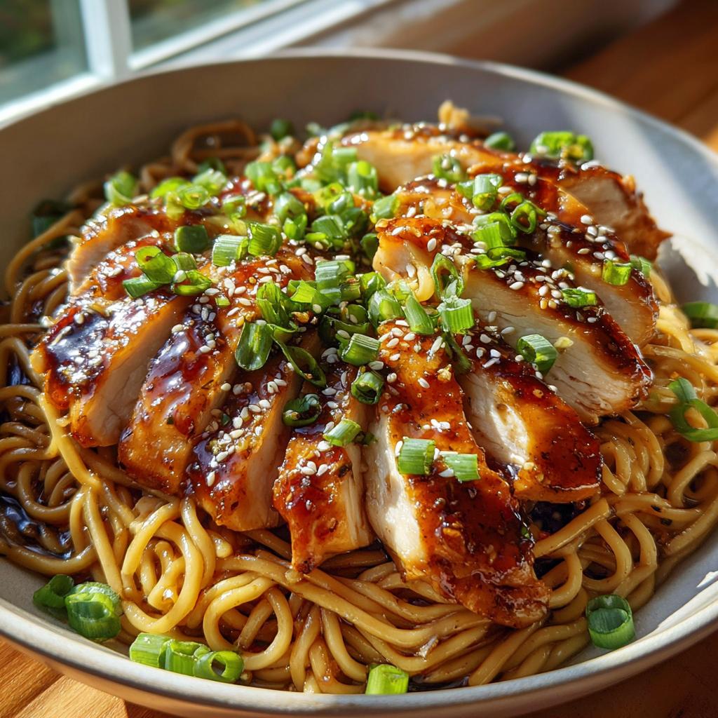 Sticky Garlic Chicken Noodles
