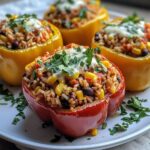 Stuffed Bell Peppers with Rice & Veggies