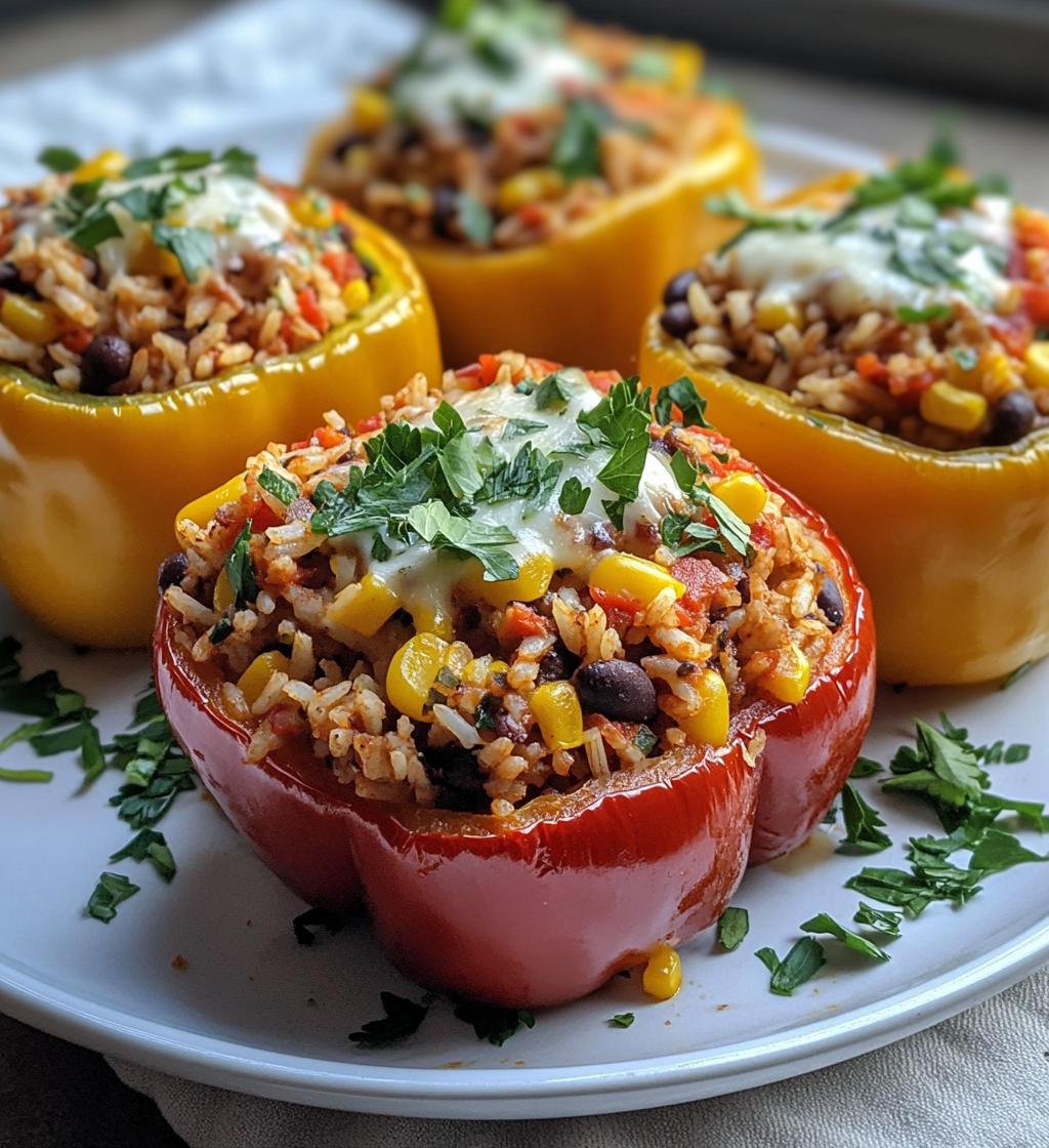 Stuffed Bell Peppers with Rice & Veggies