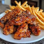 Sweet and Spicy Honey Chicken with Golden Fries
