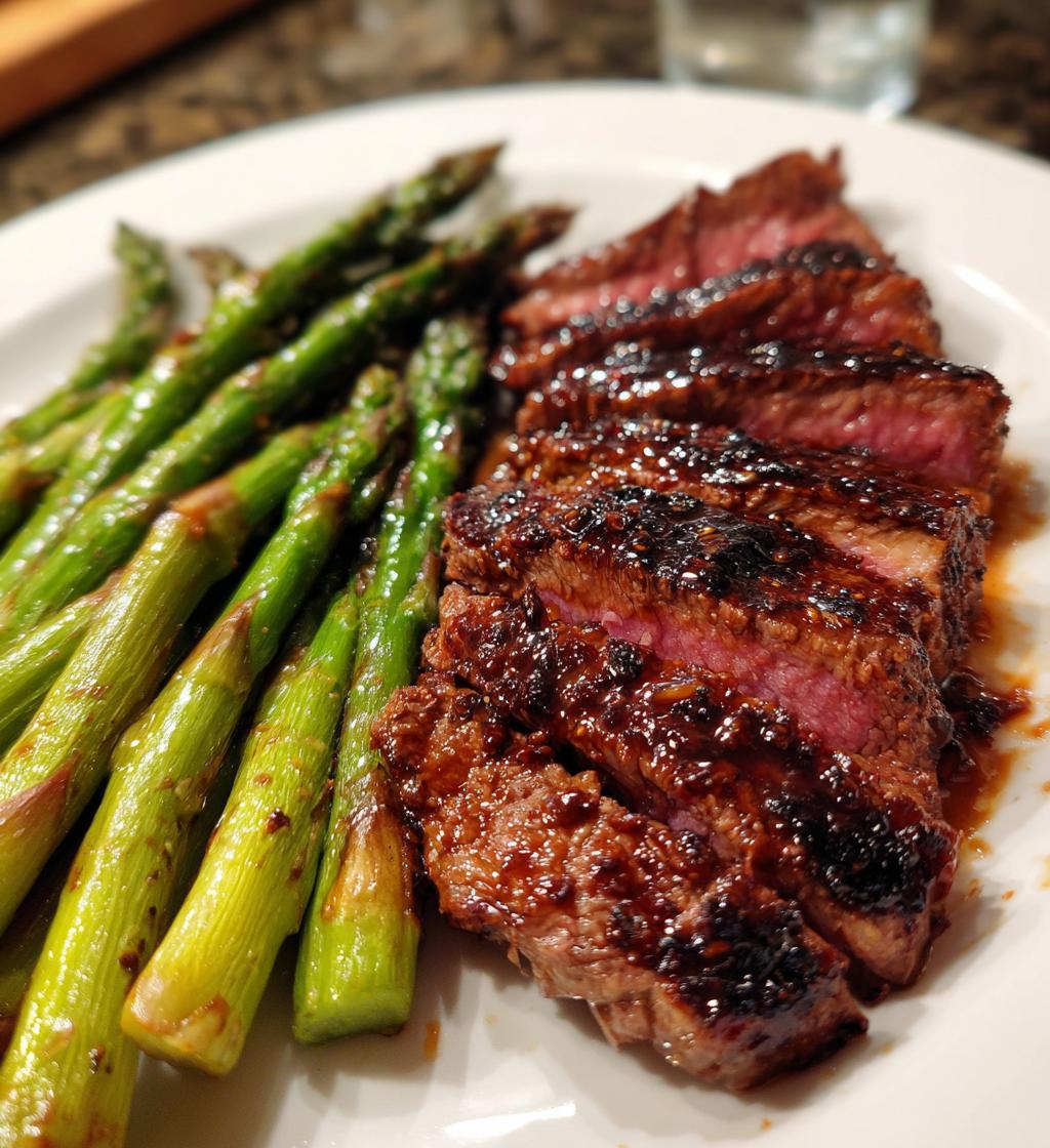 Teriyaki Glazed Steak with Roasted Asparagus