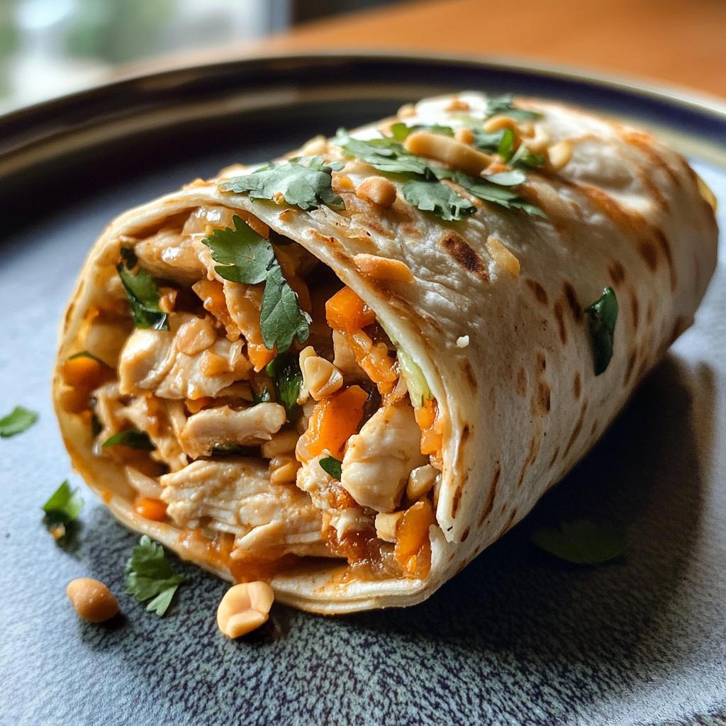Thai Peanut Chicken Wraps
