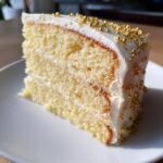 Vanilla Buttercream Celebration Cake with Gold Sprinkles