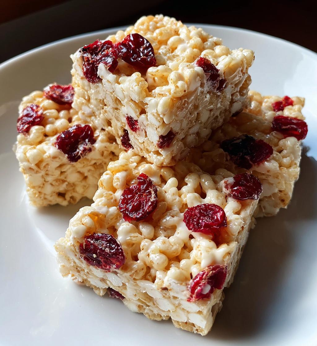 White Chocolate Cranberry Rice Krispie Treats