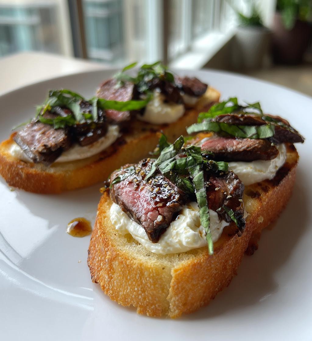 urrata and Steak Crostini