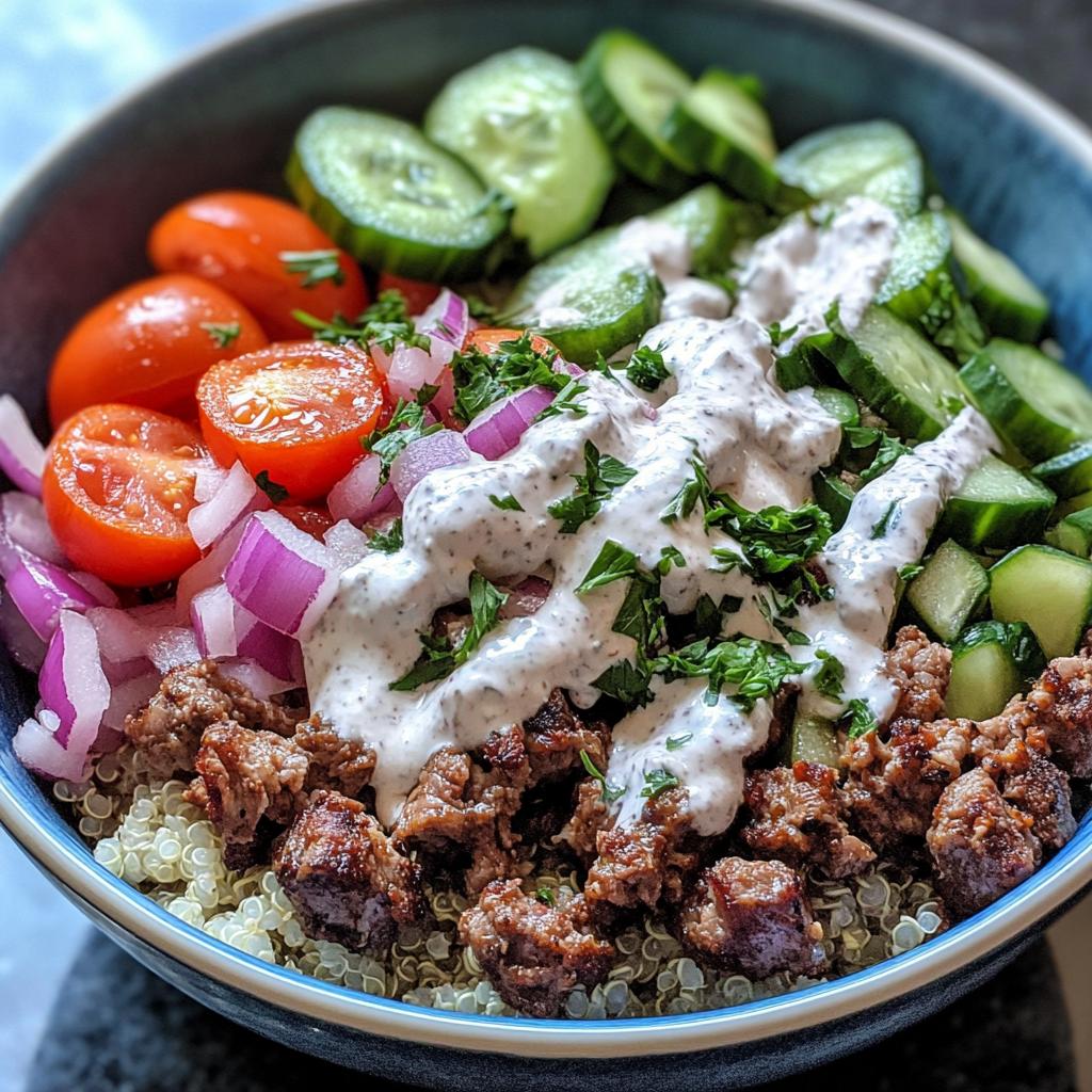 30-Minute Lamb Gyro Bowls with Creamy Sauce – Mediterranean delight!