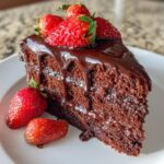 Birthday Chocolate Drip Cake with Strawberries