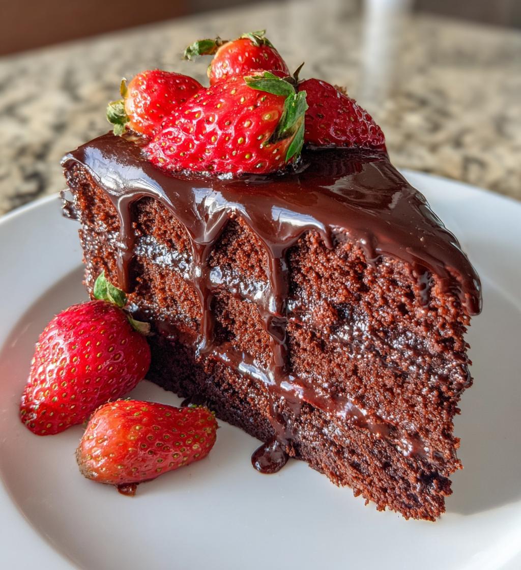 Birthday Chocolate Drip Cake with Strawberries
