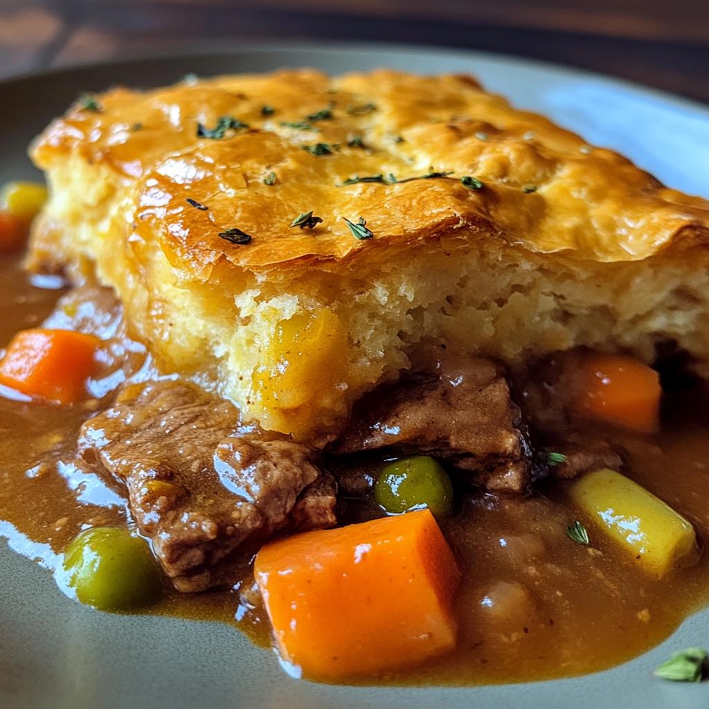 Braised Beef Biscuit Pie