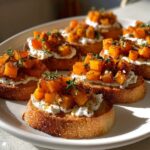 Butternut squash crostini thanksgiving appetizers