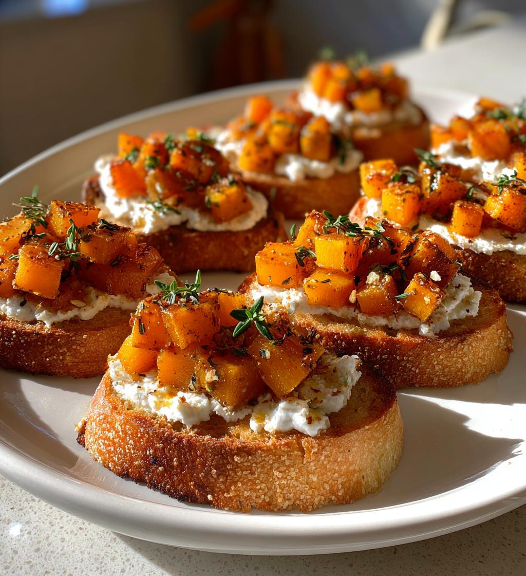 Butternut squash crostini thanksgiving appetizers