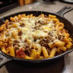 Cheesy Ground Beef Pasta Skillet