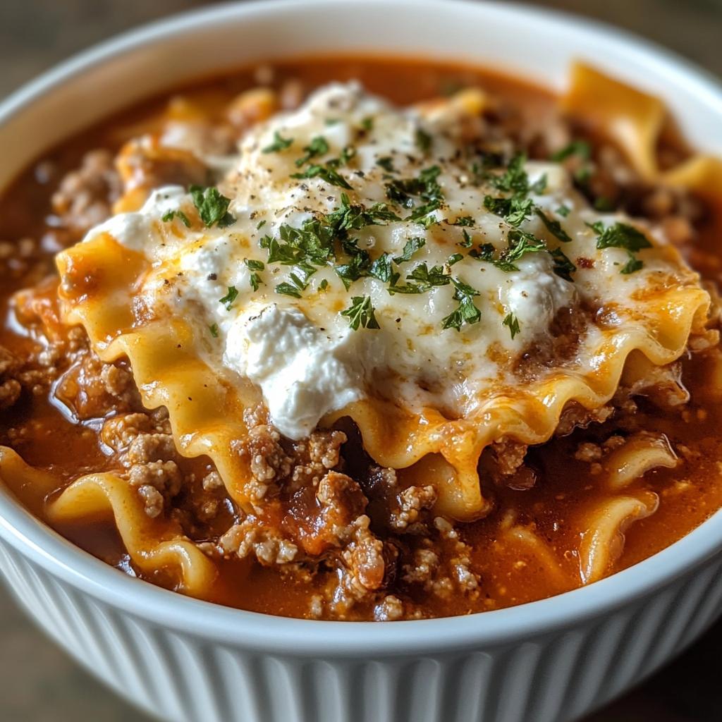 Cozy Crockpot Lasagna Soup