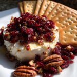 Cranberry Cream Cheese Appetizer with Honey and Crackers