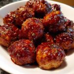 Cranberry Orange Chicken Meatballs in Sticky Sauce