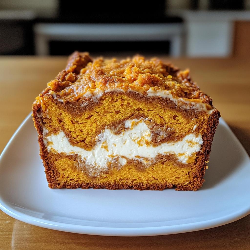 Cream cheese filled pumpkin bread