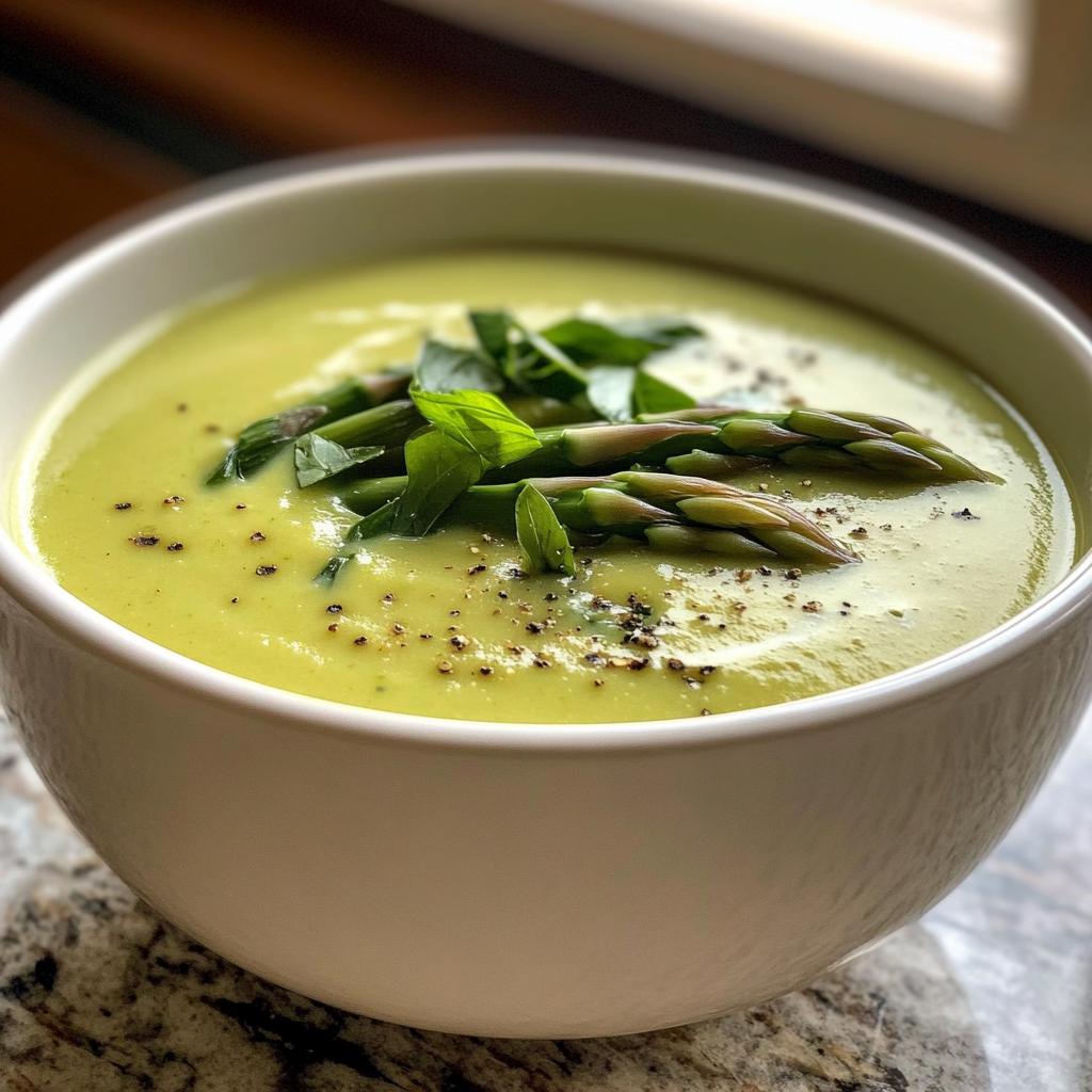 Creamy Asparagus Soup with Garlic