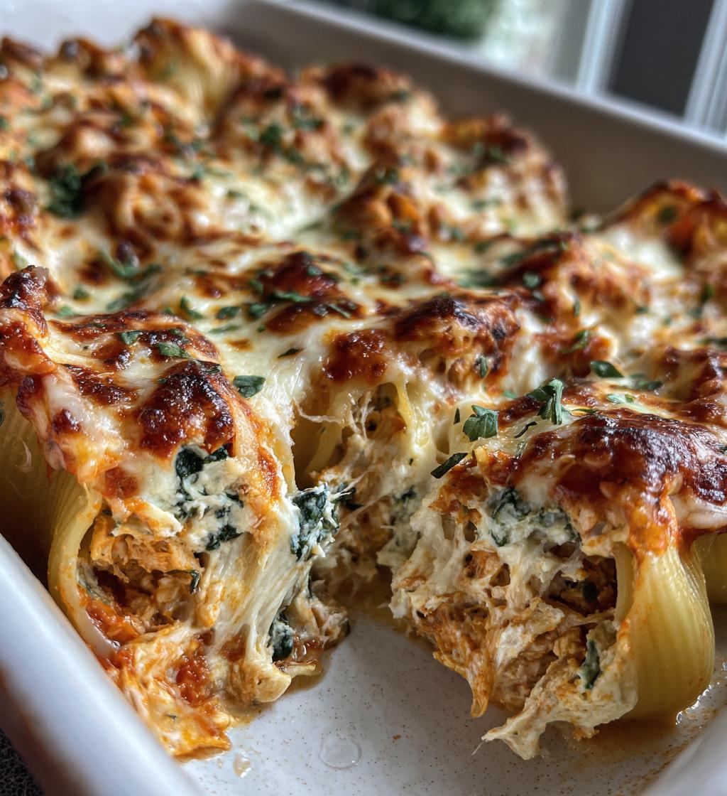 Creamy Chicken and Spinach Stuffed Shells